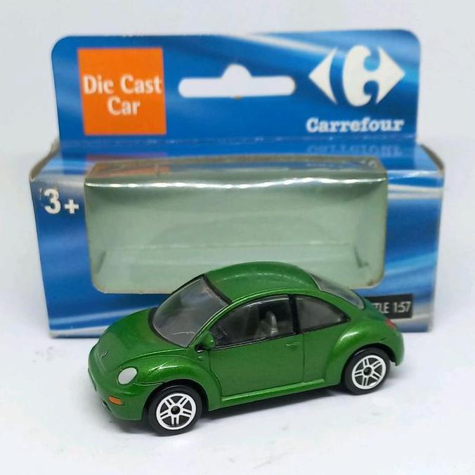 realtoy carrefour volkswagen vw new beetle hijau diecast 1/57 (s)