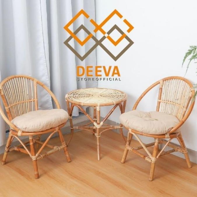 Kursih Teras Momon Rotan Asli 1Set + Meja / Kursi Momon / Kursi Teras Rotan / Kursi Tamu Rotan / Kur