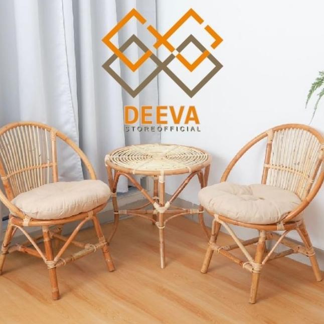 Kursih Teras Momon Rotan Asli 1Set + Meja / Kursi Momon / Kursi Teras Rotan / Kursi Tamu Rotan / Kur