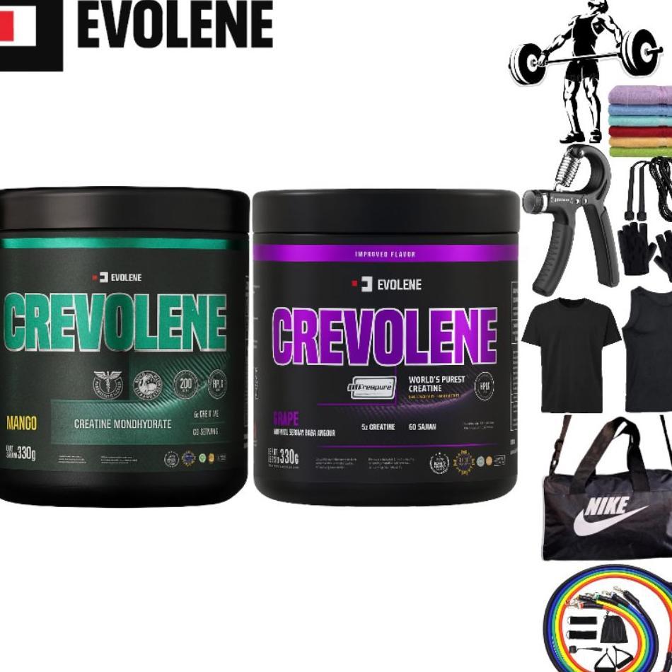 Evolene Crevolene Creatine Evolen | Isi 330Gr 60 Serving | Bpom & Halal | Prevo Pre Workout