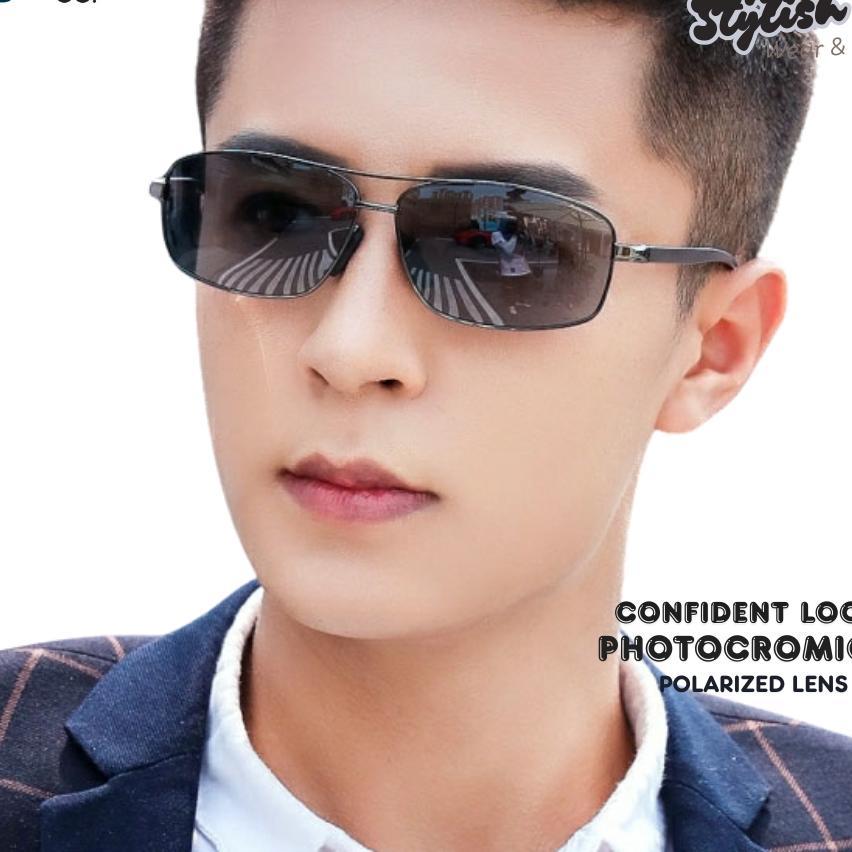 Kacamata Siang Malam Photocromic Anti Silau Pria Wanita Polarized Fashion Keren 2458