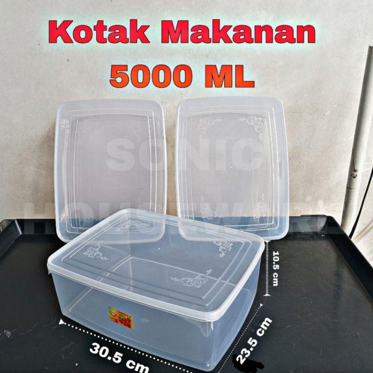 Toples Kotak Makan Makanan Sealware Segi Wadah Food Box 5000 Ml Kotak Gecko Reptile Reptil Tutup Ben