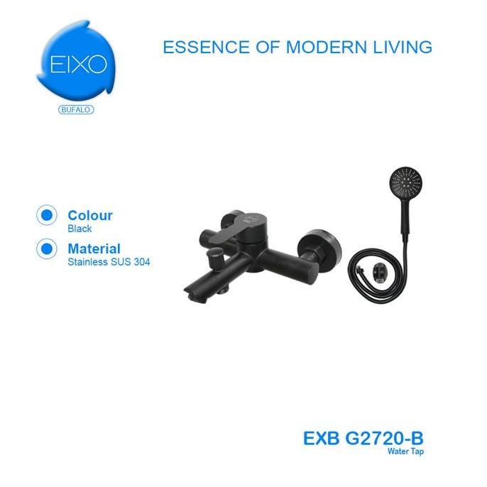 TERLARIS!! EIXO BLACK WATER TAP SET KERAN SHOWER MANDI PANAS DINGIN HITAM