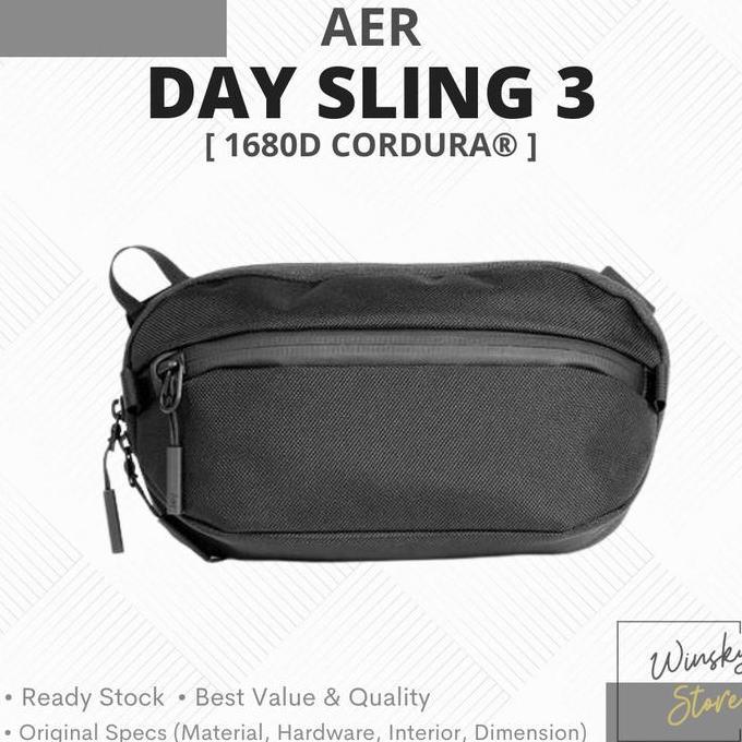 NEW AER DAY SLING 3 BLACK CORDURA 1680D SLING EDC BAG TAS ORI