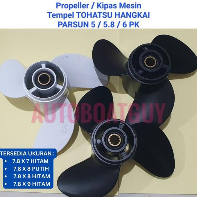 Ready Propeller / Kipas Mesin Tempel TOHATSU HANGKAI PARSUN 5 / 5.8 / 6 PK