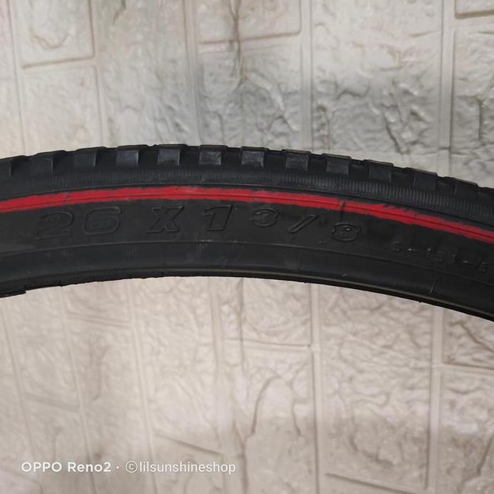 Ban Luar Sepeda 26 x 1 3/8 Swallow Deli Tire Hitam Lis Merah 26x1 3/8 Onthel Ontel Jengki Sierra Pho