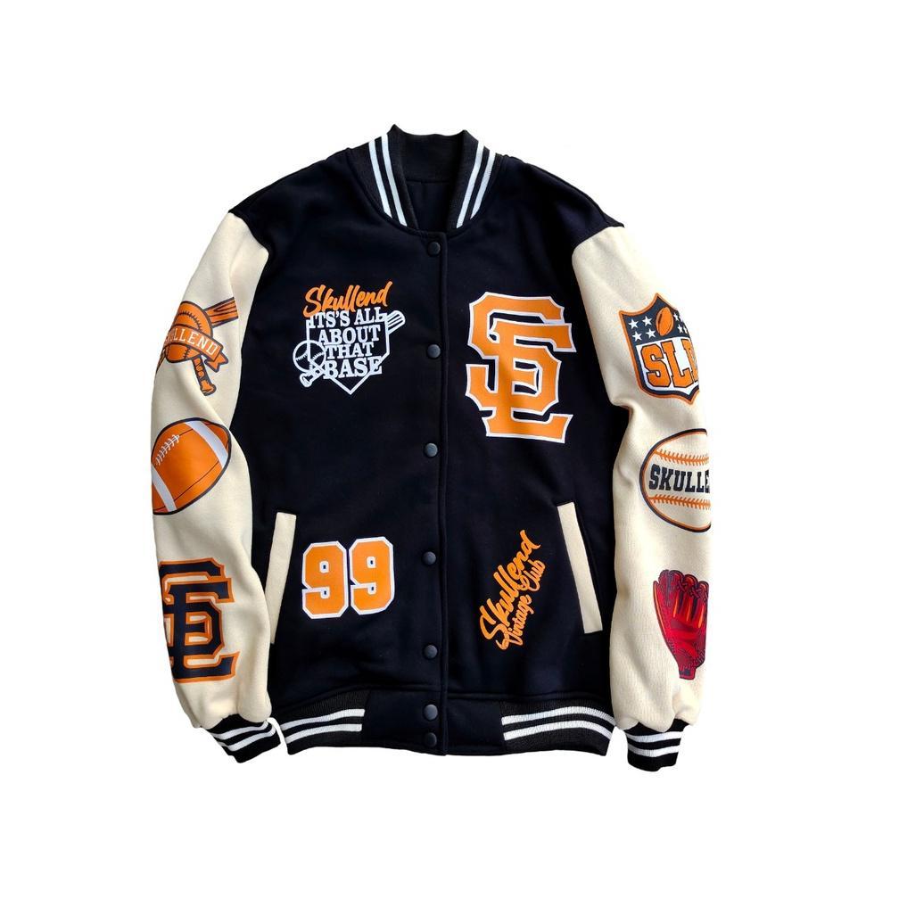 OFFICIAL SKULLEND JAKET VARSITY BASEBALL UNISEX JACKET VINTAGE BASEBALL OVERSIZE JUMBO ORIGINAL SKUL