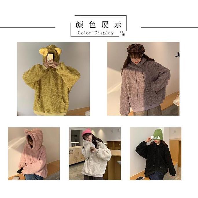 Ready  KJA-15 jaket luaran wanita import korea big size bulu beruang winter