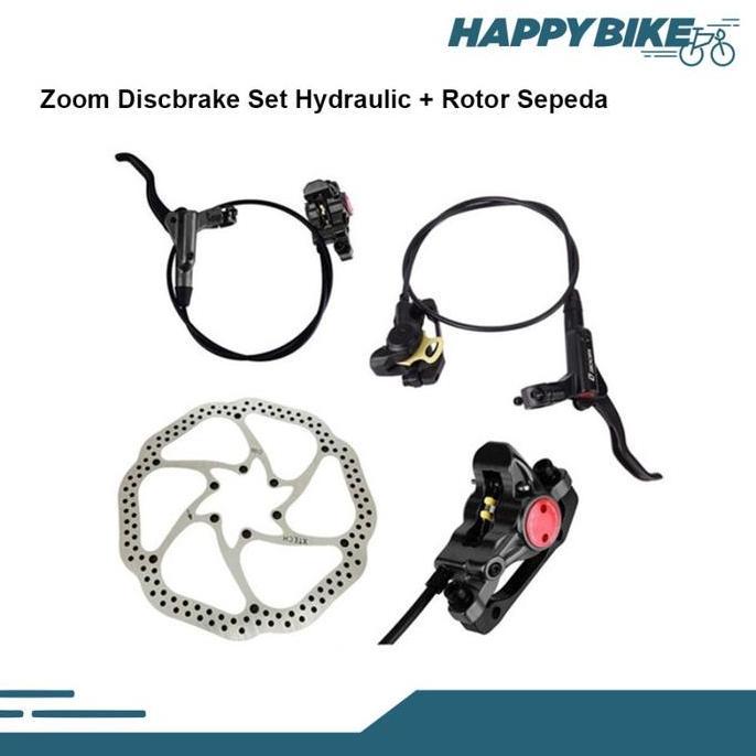 Zoom Disc Brake Paket Rem Cakram Hydraulic Sepeda Lipat Mtb Minion Full Set