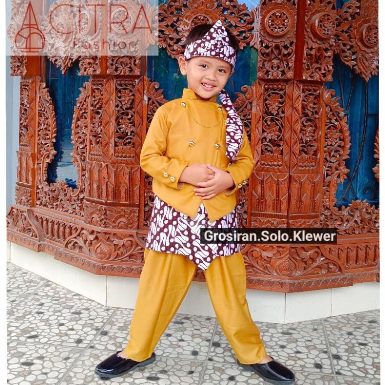 Diskon Dijamin Realpict Beskap Sunda Batik Putih / Beskap Sunda Anak / Beskap Sunda Premium / Setela