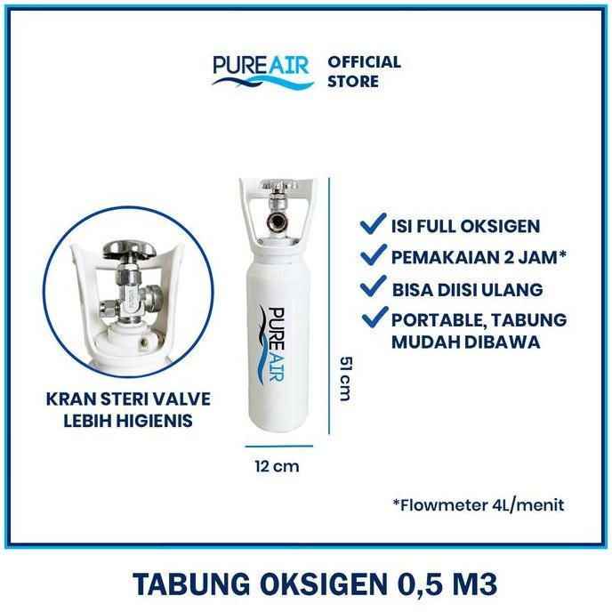 Pureair Tabung Oksigen 0,5M3 - Isi Oksigen