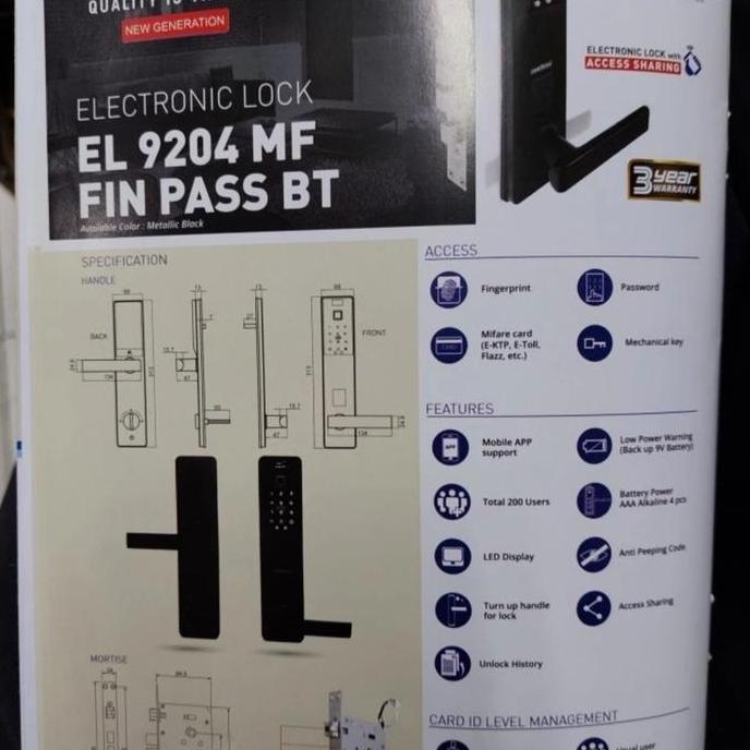 Ready Electronic Door Lock Dekson EF 9204 MF / Handle Pintu Smart Lock