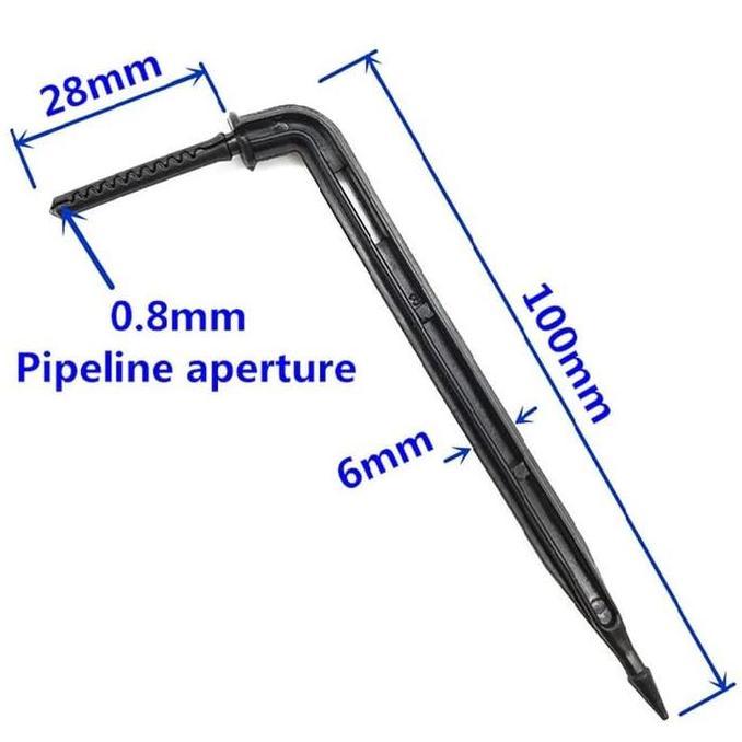 100PCS IRIGASI TETES DRIP STICK SPRINKLER FERTIGASI STICK DRIPPER BEND ARROW