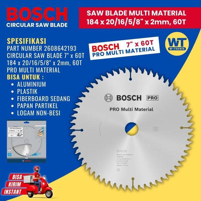 Saw Blade 7"/ Mata Potong Circular Saw Bosch Multi Material 7X 60T