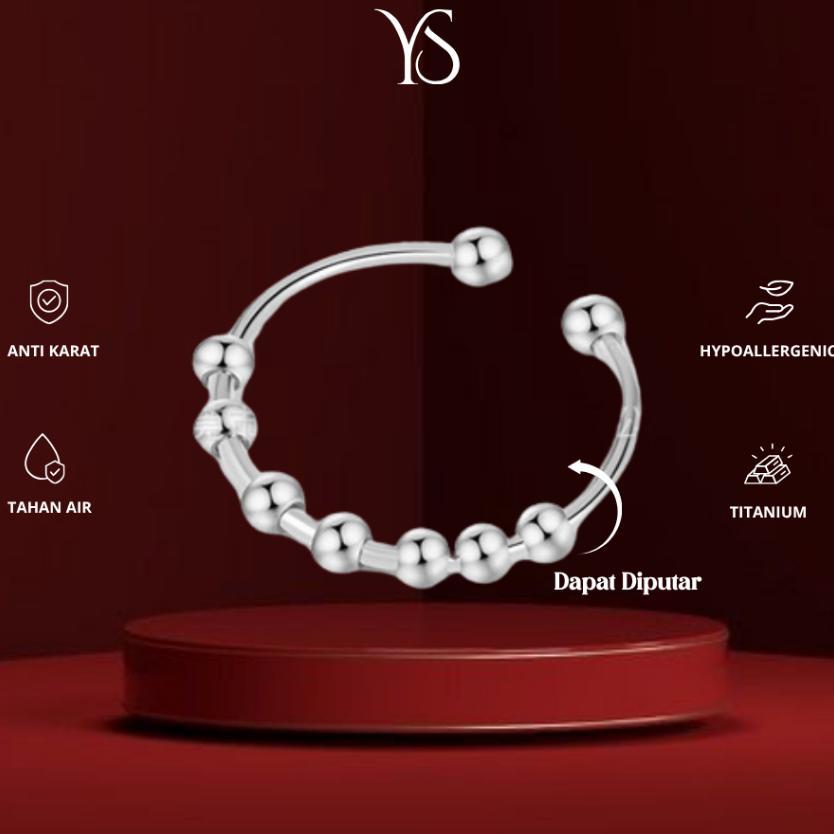 Ys - Anxiety Ring Cincin Fidget Titanium Anti Karat Unisex