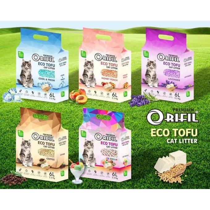 (6 pcs) Orifil Eco Tofu Cat Litter Pengganti Pasir Ramah Lingkungan