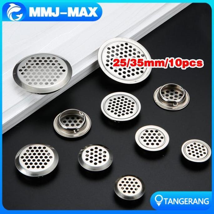 NUMAQUEEN 10pcs Saringan Hawa Bulat Stainless /Ventilasi Udara bulat Stainless/ Lubang Saringan Udar