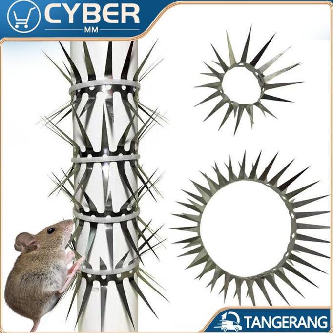 DEFAECO Kawat Pagar Anti Tikus Pagar Duri Untuk Pipa Air, Tiang Lampu, Pohon