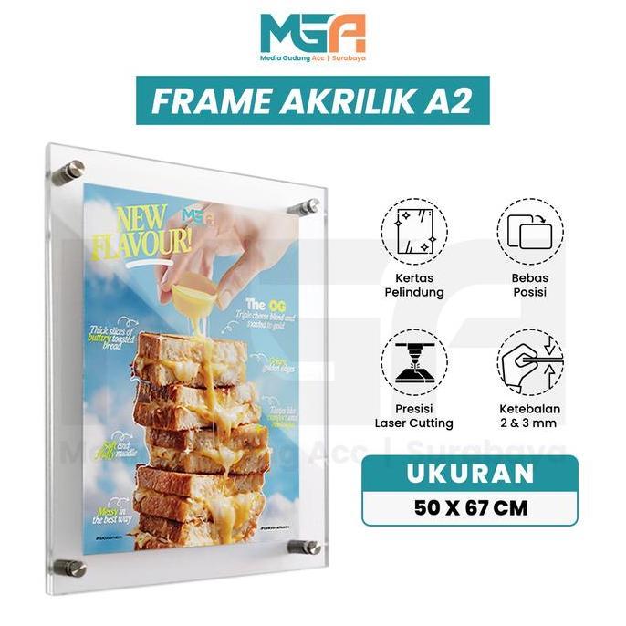 Frame Dinding Akrilik A2 Transparan | Bingkai Poster Minimalis murah