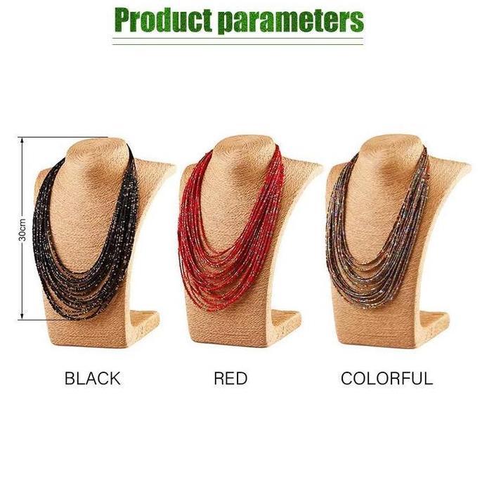 ESPRIZO Kalung fashion wanita manik-manik Layer - Kalung Etnik Wanita Layer Aksesoris Fashion Hijab 