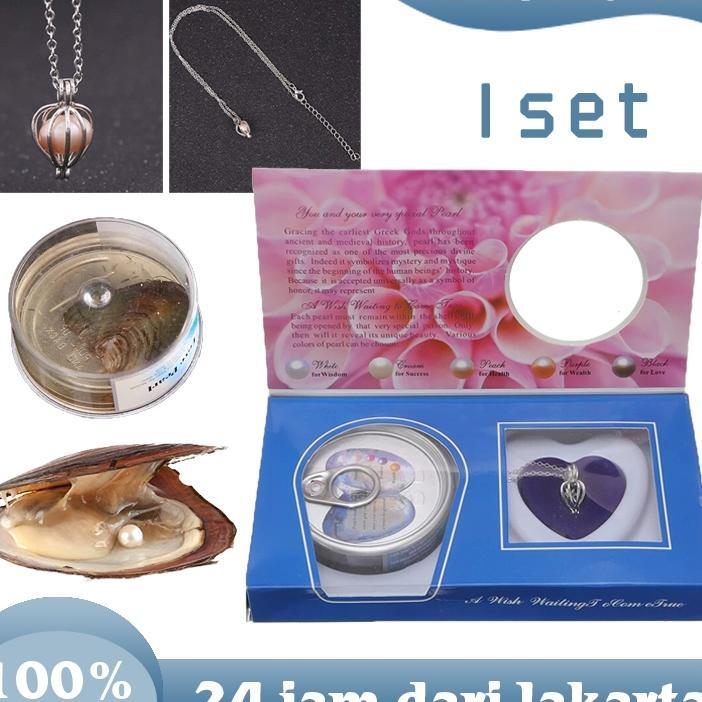 Kalung Mutiara Kerang Asli Viral Pearl Gantungan Kunci Wish Pearl Dalam Kerang Hadiah Unik Wish