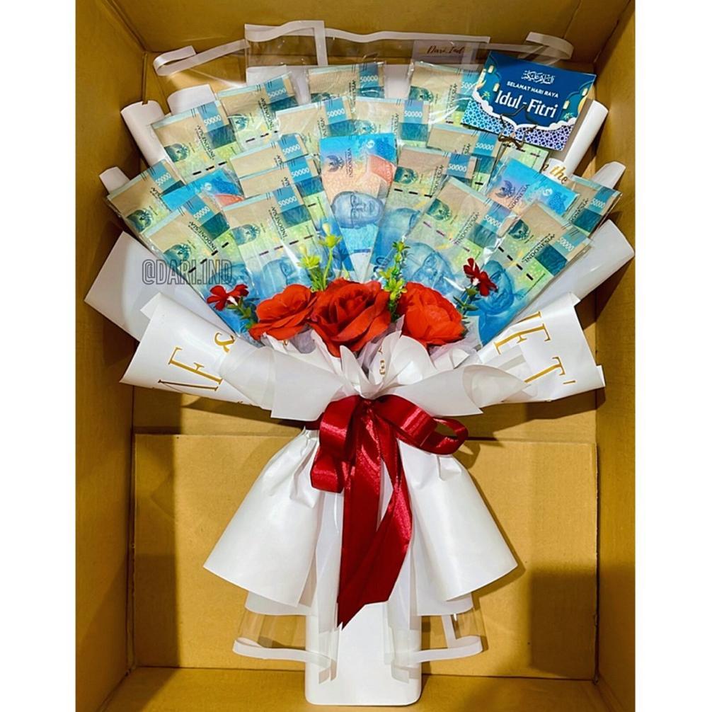 Best Seller Buket Uang Asli 20 Lembar / Money Bouquet / Buket Uang / Kado Anniversary / Kado Ulang T