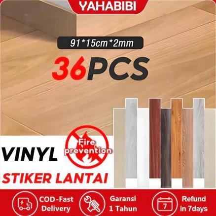 JODHOZ 1 BOX (36 Pcs) Floor Vinyl Lantai Stiker Lantai kayu parquet Dengan Lem Sticker Vinyl Lantai