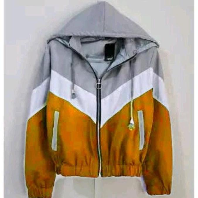 Lansungkirim- Jaket Parasut Wanita Jaket Pedro Size Jumbo Santai Kombinasi Parasut Outdoor Karet Ser