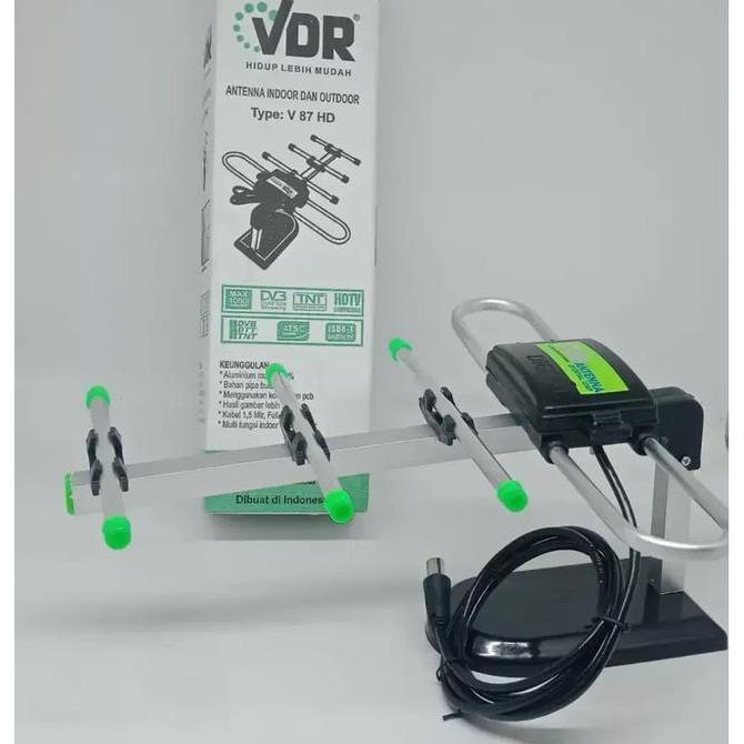 Antena Tv Indoor & Outdoor Vdr V-87Hd + Kabel 1.5M / Antena Digital Vdr / Antena Tv Murah Pipa Pipa 
