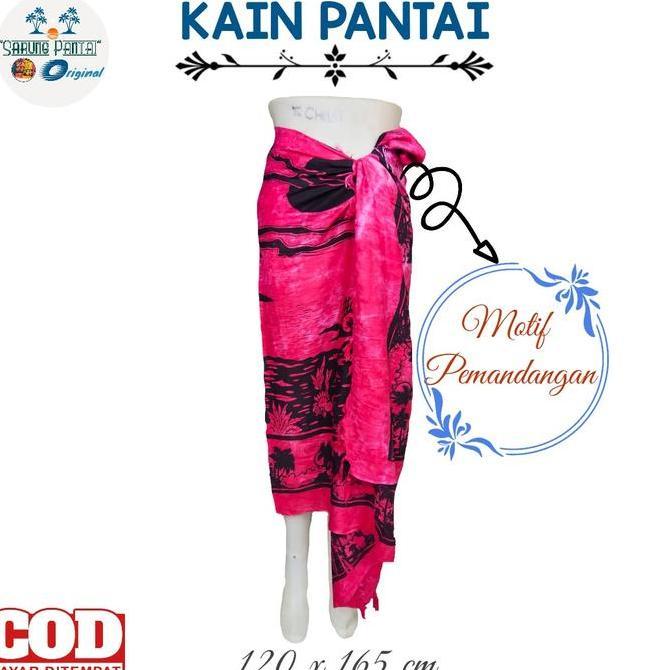 Giocare- Kain Pantai Bali Motif Pemandangan Kelapa Ukuran 110X135Cm Sarung Bali - Kain Jogja - Kain 
