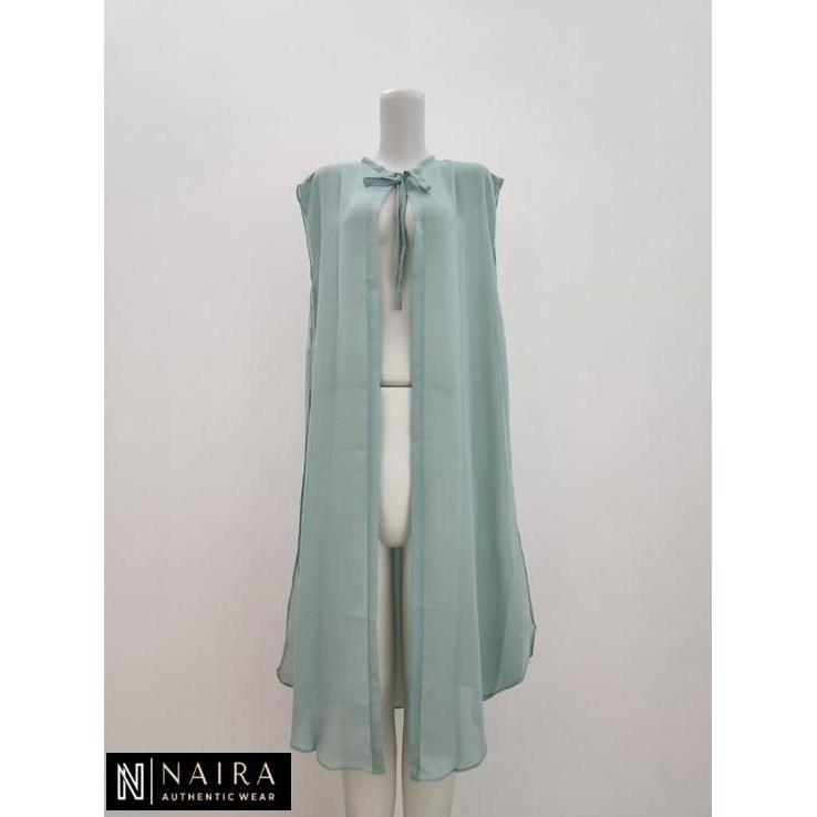 Lansungkirim- Cardigan Tali Belah Samping - Outer Ceruty Babydoll - Tanpa Lengan - Rompi - Long Oute