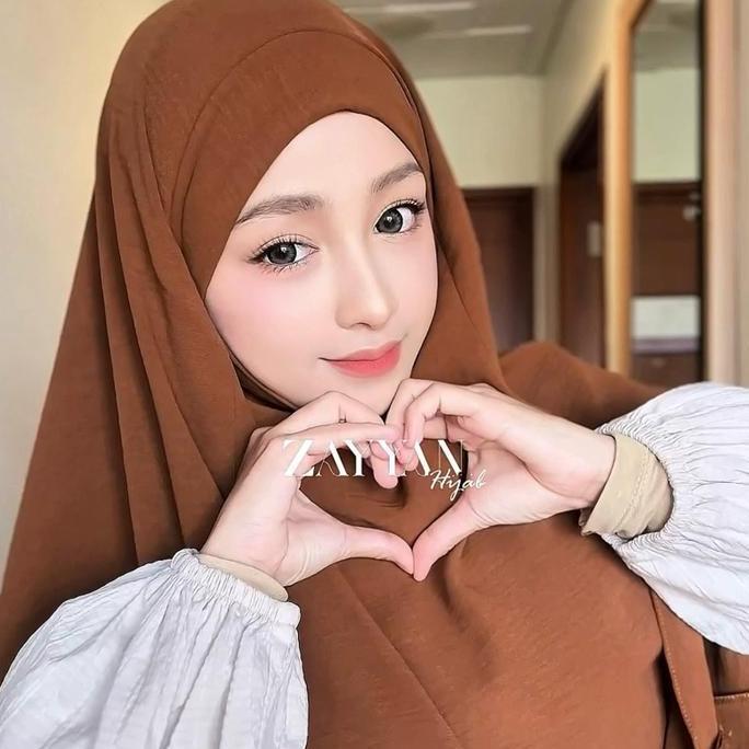 Chiusura- Zayyan. French Khimar Mecca Crinkle Airflow Size L & Xl Hijab Syari