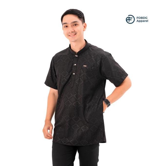 Wekup Kemeja Koko Pria Motif Embos Lengan Pendek Baju Koko Meranti Kemko Pria Muslim Baju Koko Lenga