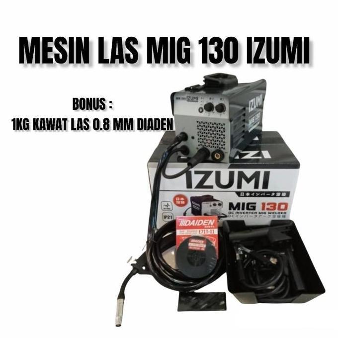 IZUMI Mesin Las Tanpa Gas MIG 130 - Travo Las Listrik CO2 Flux Core