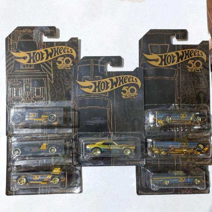 Hotwheels Hot Wheels black gold 2018 50th Anniversary Edition black gold 1 set lengkap 67 Camaro