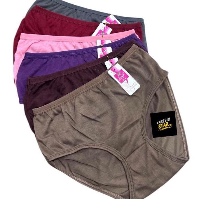 Wagee- 3324 Kareshi Star 6 Pcs Cd Celana Dalam Wanita Cotton Dasar Panties Angel Polos Poliester Kat
