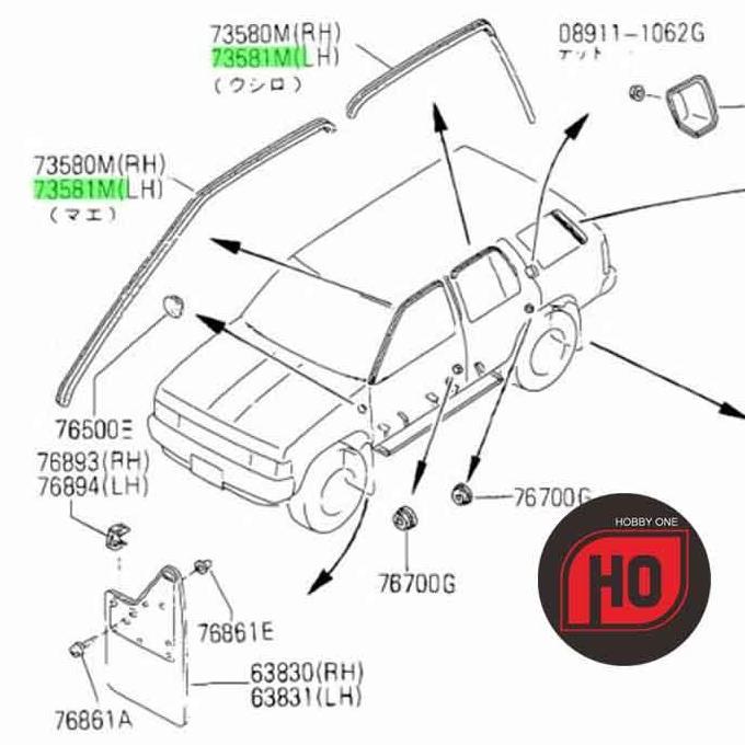 Nissan Terrano Weather Strip - Karet Talang Air Pintu Depan Belakang Kiri Kanan Best Seller
