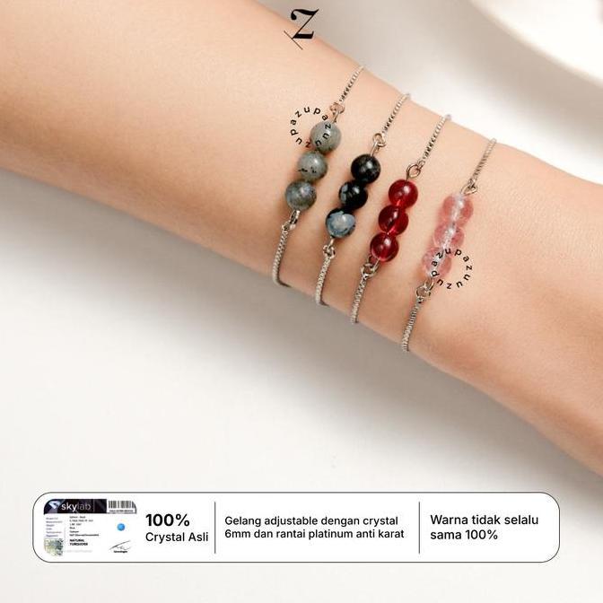 Sparkling- Zupazupazuu Adjustable Regular Bracelet Ii - Gelang Crystal Bracelet Platinum Silver Gold
