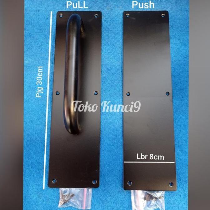 Sign Plat Lubang Stainless Push Pull Plat Lubang Handle Dorong Tarik