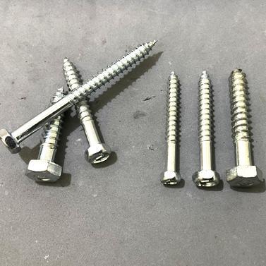 1/4 x 4" Inch Lag Screw Deskrup Baut Sekrup Kayu & Fisher Kunci 10
