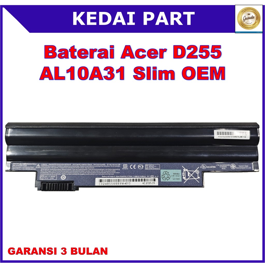BATERAI ACER D255 AOD257 D257 AO257 527 AOD270 D270 AO270 270 SLIM OEM