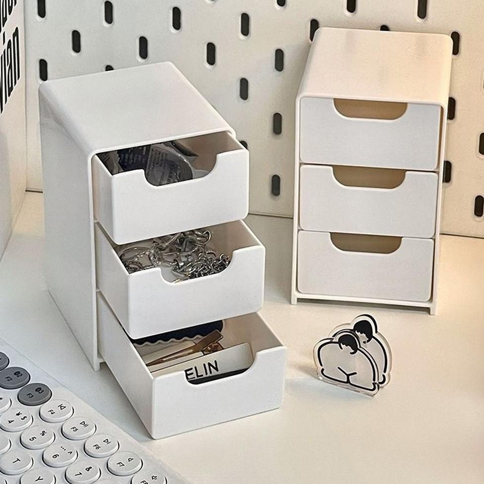 official rak laci susun mini 3 tingkat / tempat penyimpanan drawer storage box laci mini aesthetic k