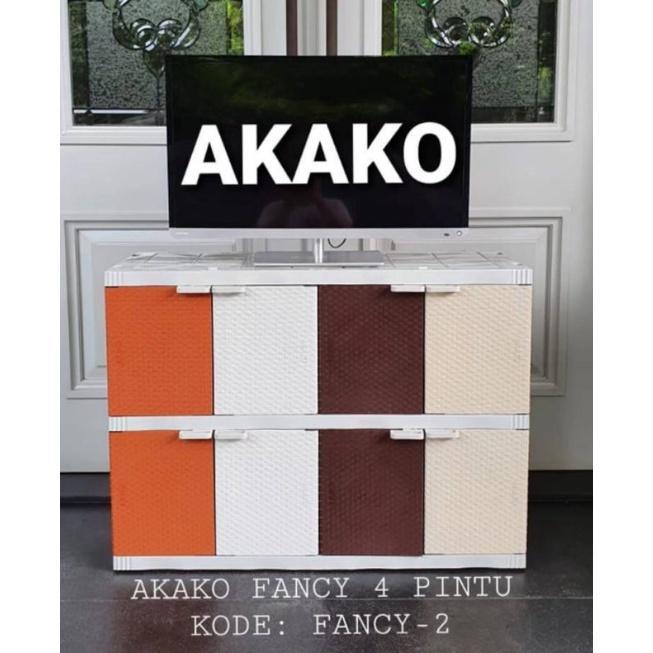 Lemari Pakaian Plastik Akako Fancy 4 Pintu 2 Susun 3 Susun 4 Susun 5 Susun  Lemari Baju Rotan Warna 