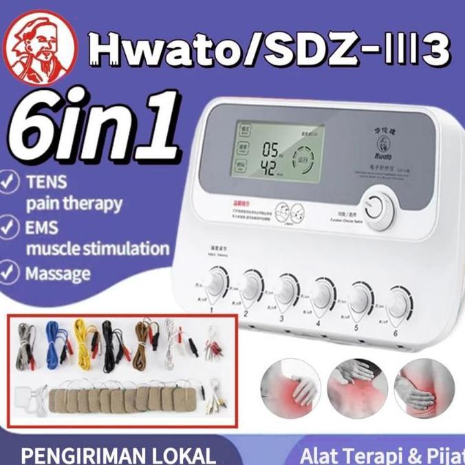 MORIFOYU Hwato Sdz III Tens Fisioterapi Stimulator Akupuntur Portable Hwato Stimulator  6 Saluran Fr