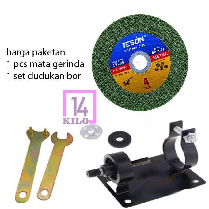 PHLOX dudukan mesin bor listrik jadi gerinda tangan bonus 1 pcs mata gerinda pemotong besi
