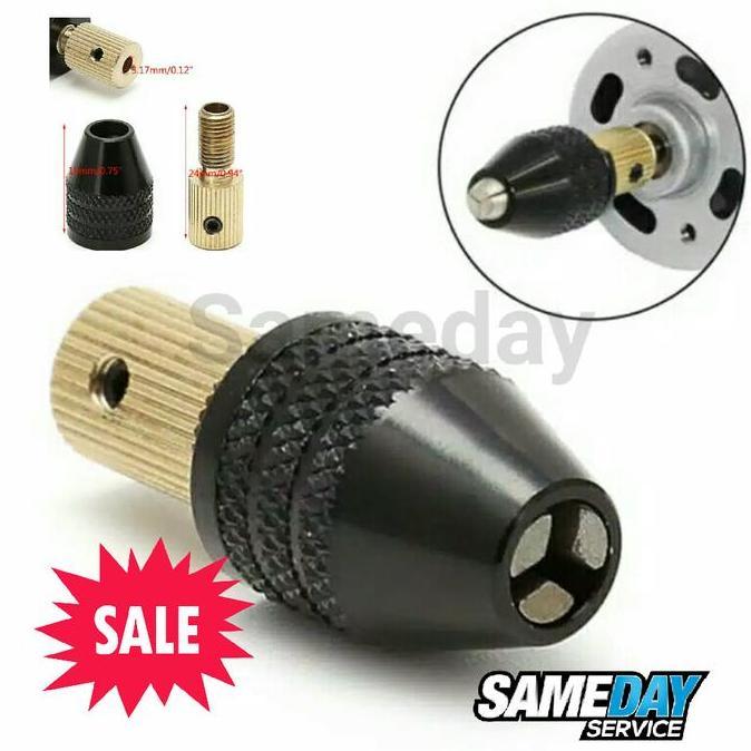 PHLOX Kepala Bor Mini Drill Keyless Chuck Collet Dinamo Motor DC