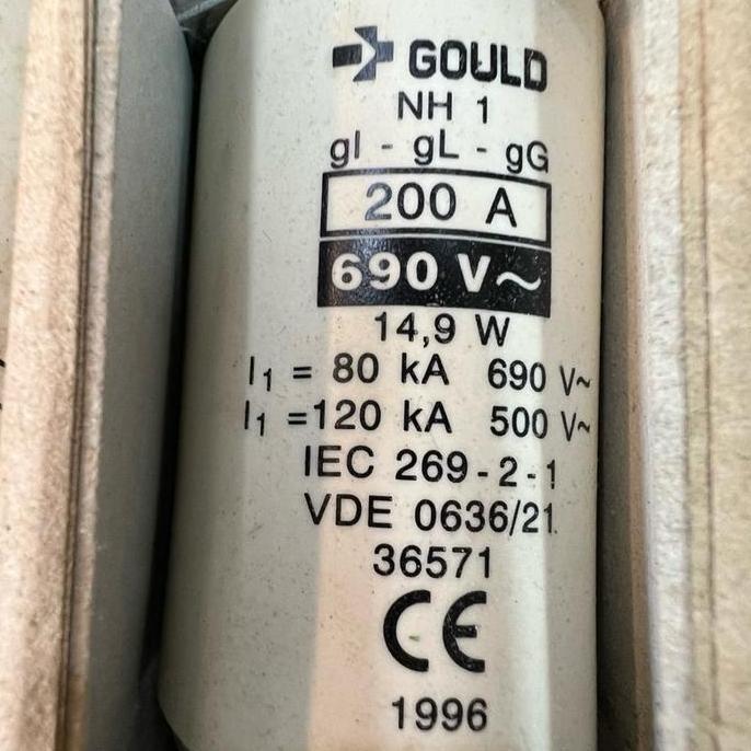 Nh Fuse Gould Nh1 200A Fuse Sekring Nh1 200A  690V Nh Fuse Link Termurah