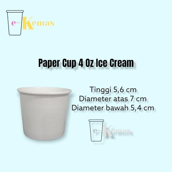 Gelas Kertas / Papercup es krim / Paper Cup Ice Cream 4 Oz Polos LA