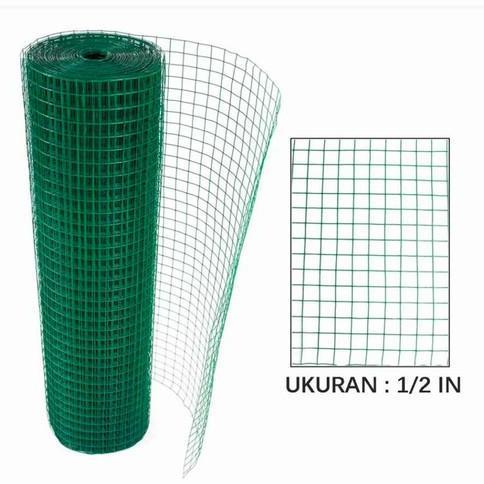 Ram Loket Hijau 1/2 //Kawat Hijau // Ayakan Kawat Pvc 1 Rol Per Roll