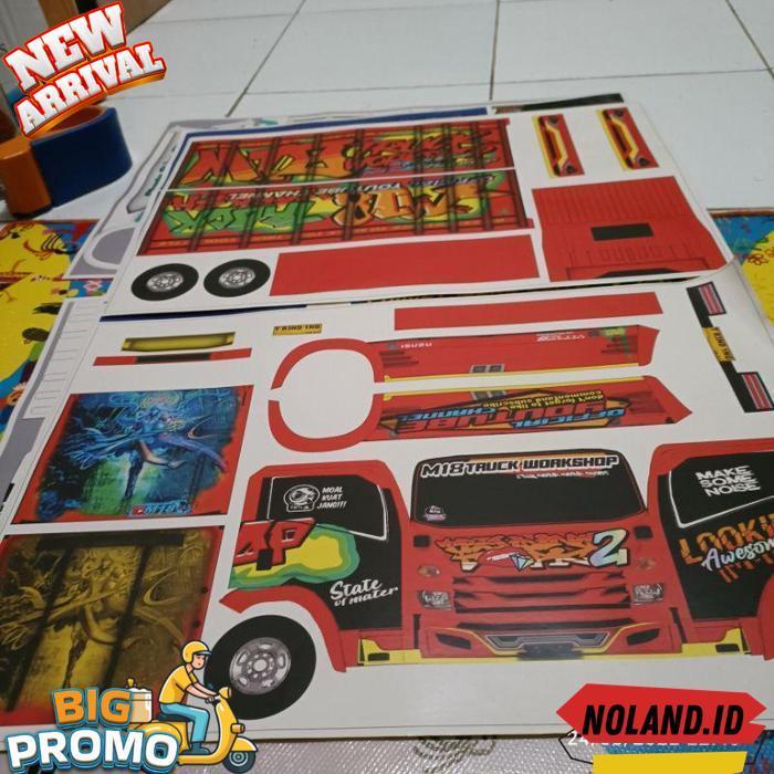Lembar Pola Stiker Bahan Pembuatan Mobilan Miniatur Truk Oleng
